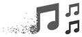 Dispersed Pixel Halftone Music Notes Icon