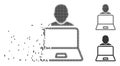 Shredded Pixel Halftone User Laptop Icon