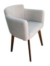 Gray velours modern chair with wingback side view isolated white background
