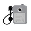 Gray vintage payphone Royalty Free Stock Photo