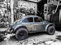 Gray Volkswagen beetle Puerto Vallarta, Mexico Royalty Free Stock Photo