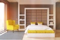 Gray wall bedroom, front, toned Royalty Free Stock Photo