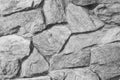 Gray wall from large stones background texture, grey stone slate wall concrete grout, rock Royalty Free Stock Photo