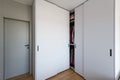 Gray wardrobe closets in bedroom