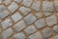 Gray and weathered stone tile pattern used to create a city square Royalty Free Stock Photo