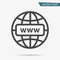 Gray Web site icon isolated on background. Modern simple flat globe sign. Business internet concept Royalty Free Stock Photo