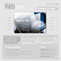 Gray Website Template 960 Grid. Royalty Free Stock Photo