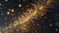 A gray whirlwind of golden snowflakes and stars New Year's element concept Xmas. Royalty Free Stock Photo