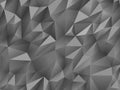 Gray white abstract low-poly, polygonal triangular background.