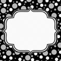 Gray, White and Black Polka Dot Frame Background Royalty Free Stock Photo