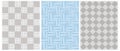 Gray, White and Blue Grid Vector Prints.