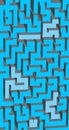 Gray, white and blue maze, labyrinth. Endless pattern. Royalty Free Stock Photo