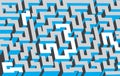 Gray, white and blue maze, labyrinth. Endless pattern. Royalty Free Stock Photo