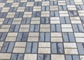 A gray and white brick patterned floor Royalty Free Stock Photo