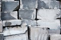 Gray and white bricks stackef like wall with gaps Royalty Free Stock Photo