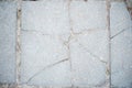 Gray white concrete wall background, old texture, gray tile crack Royalty Free Stock Photo