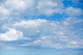 Gray and white fluffy clouds. Cloudy sky. White and gray background texture