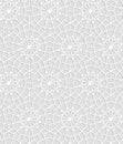 Gray and white geometric crochet lace circle stars seamless pattern, vector