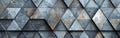 Gray and White Geometric Triangle Mosaic - Seamless Pattern and Panorama Banner for Wallpaper or Background Royalty Free Stock Photo