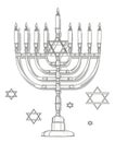 Gray and white jewish candelabrum