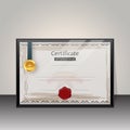 Gray and white participation certificate or award template design with space of your text.