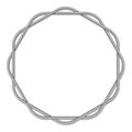 Gray white rope woven circle vector border, circle vector frame Royalty Free Stock Photo