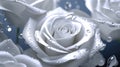 Gray And White Rose Flowers Glitter Super Detail. Generative AI