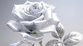 Gray And White Rose Flowers Glitter Super Detail. Generative AI