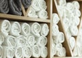 Gray and white towels in beauty salon Royalty Free Stock Photo