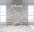 Futuristic living room, white armcharis Royalty Free Stock Photo