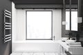 Gray and white wooden bathroom