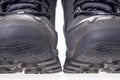 Gray winter shoe with grippy running sole Royalty Free Stock Photo