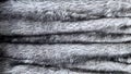 Gray wolf artificial fur background texture for design, black and white fake fell