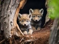 Gray wolf cubs Royalty Free Stock Photo