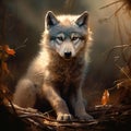 Gray Wolf Pup Royalty Free Stock Photo