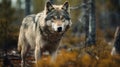 a gray wolf shot in jungle Royalty Free Stock Photo