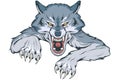 Gray Wolf suitable as logo for team mascot, Wild wolf drawing sketch, Wolf Mascot Graphic