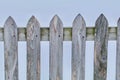 Gray Wood Pickett Fence Closeup