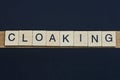 Gray word cloaking from small wooden letters Royalty Free Stock Photo