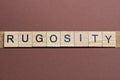 gray word rugosity made of wooden square letters Royalty Free Stock Photo