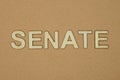 Gray word senate made of wooden letters Royalty Free Stock Photo