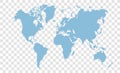 Gray world map on transparent backgroundblue world map on transparent background Royalty Free Stock Photo