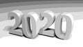 2020 gray write on gray background - 3D rendering illustration