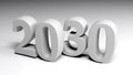 2030 gray write on gray background - 3D rendering illustration Royalty Free Stock Photo