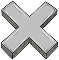 Gray X Mark Cross Hatch Style Symbol Design Element Graphic Illustration Royalty Free Stock Photo