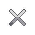 Gray X Symbol Isolated on White Background Royalty Free Stock Photo