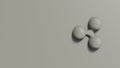 Gray xrp ripple silver sign icon Isolated with colored background. 3d render isolated illustration, cryptocurrency, crypto,