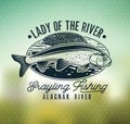 Grayling Fly Fishing Logo. The Lady of the River Royalty Free Stock Photo