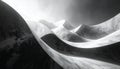 Grayscale abstract desert landscape with flowing, textured sand dunes and dramatic atmospheric lighting Royalty Free Stock Photo