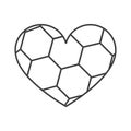 grayscale background of heart with texture of soccer ball